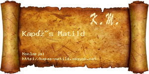 Kapás Matild névjegykártya
